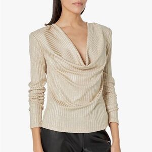 Ramy Brook | Carolina Rib-Knit Cowl-Neck Blouse size XXS NWT